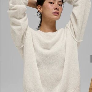 Alo Yoga New Class Cashmere Crewneck Sweater Bone Heather Women's Size Xs U3045R